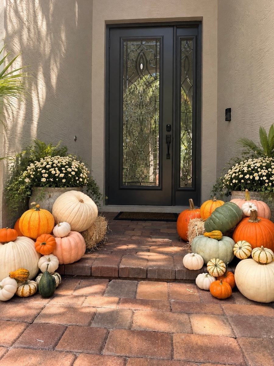 The Signature Porch pumpkin display